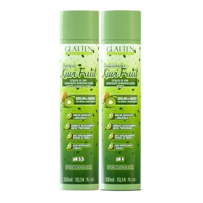 Shampoo E Condicionador Kiwi Fruit Glatten Hidratação