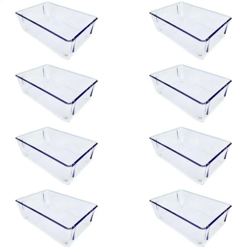 8 Organizadores Modular Empilhável 11,5X17X5,5 Transparente