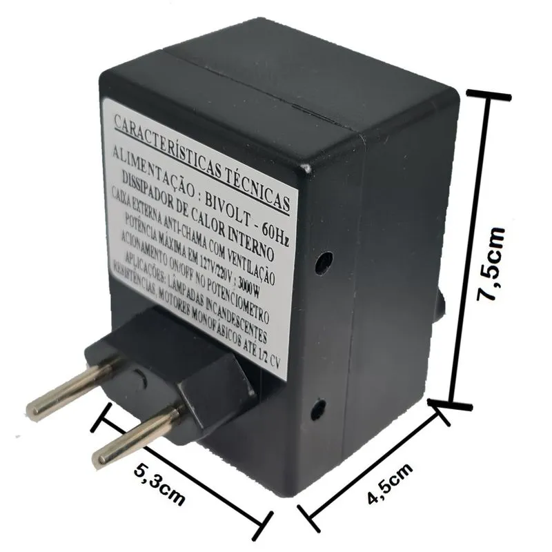 Dimmer Tomada Controlador Dimer 3000w Bivolt 110v 127v 220v