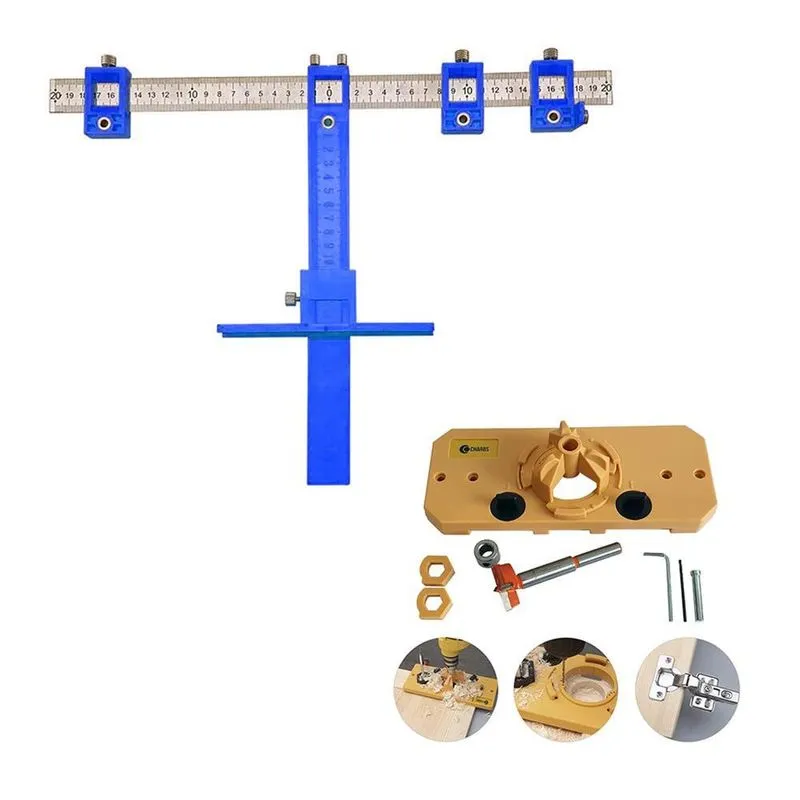Kit Gabarito Dobradiças Khi-hinge + Gabarito Esquadro Jig