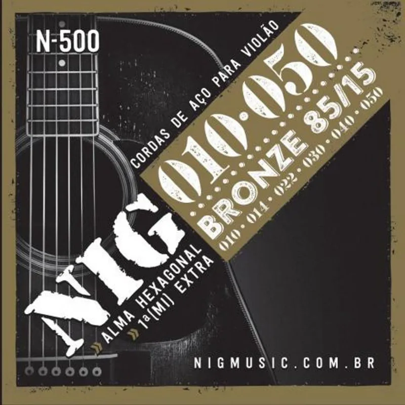 Kit 3 Encordoamento Violão nig Bronze + 3 Nig Guitarra 011