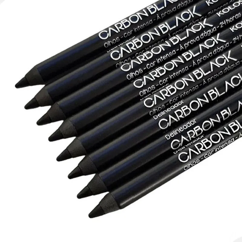 3x Delineador Para Olhos Carbon Black À Prova D'água Koloss