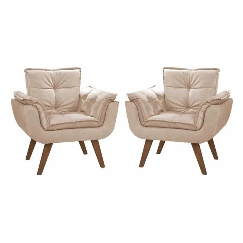 Kit 2 Poltronas de Amamentação Opala Suede Bege