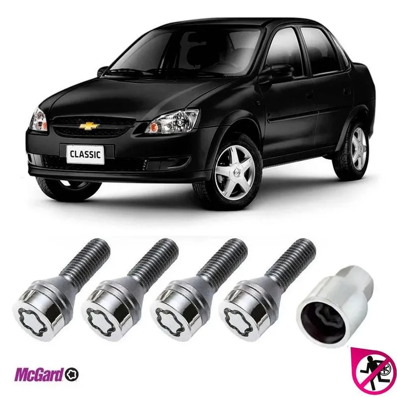 Kit Parafuso Trava Antifurto Roda Chevrolet Classic Original