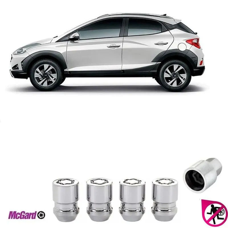 Kit Porca Trava Antifurto Roda Hyundai Hb20x 2012 A 2023
