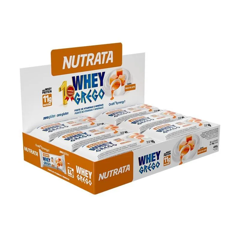 Barra De Proteína Whey Grego Bar Nutrata Caixa 12 Unidades