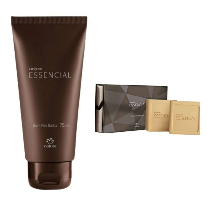 Kit Balm Pós Barba + 2 Sabonete Natura Essencial Tradicional