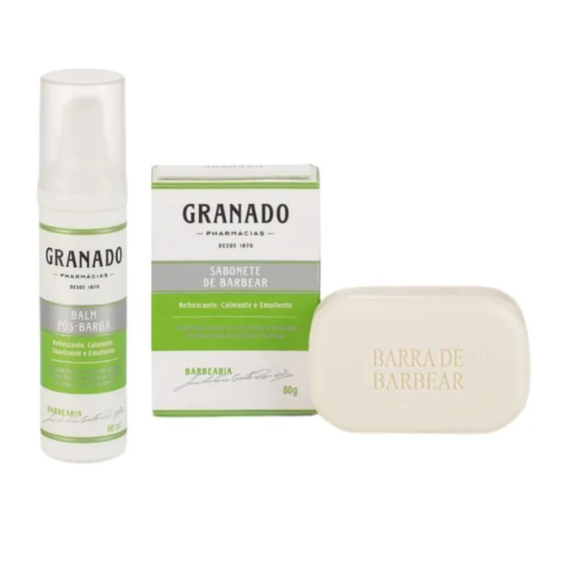Kit Balm Pós Barba + Sabonete De Barbear Granado Barbearia