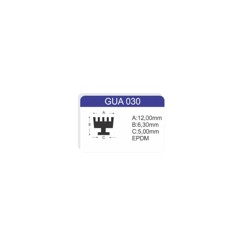 Borracha GUA-030 vedacao janela porta fachada rolo 50 mts