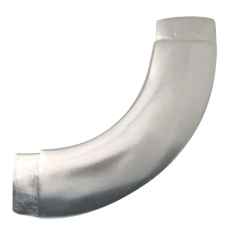 Curva corrimao aluminio engate juncao chata brilhante 2 un