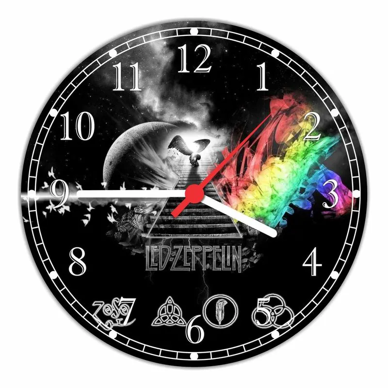 Relógio De Parede Led Zeppelin Banda Rock Gg 50 Cm Quartz