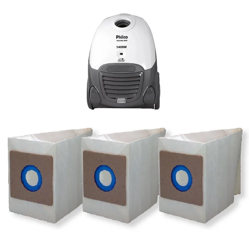 9 Saco Descartável Para Aspirador De Pó Philco Ph 1400 Max