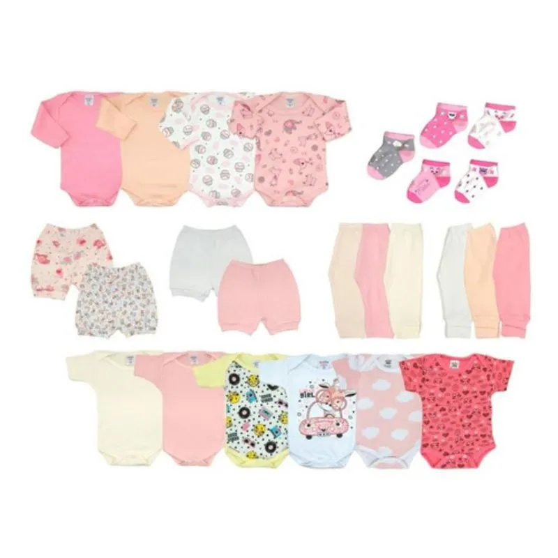 Kit Bebê 25 Peças Enxoval Completo