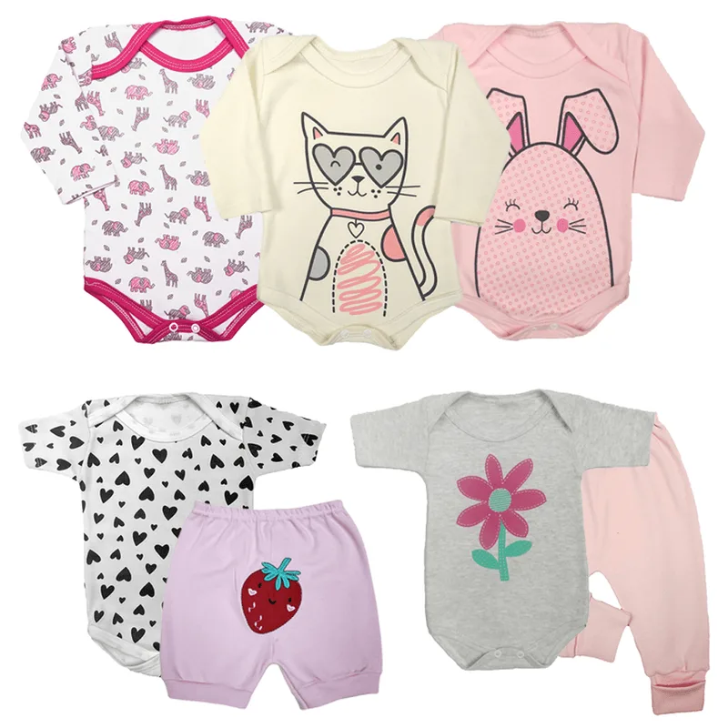 Kit Maternidade Body Mijão Short Conjunto 7 Pçs Roupa Bebê