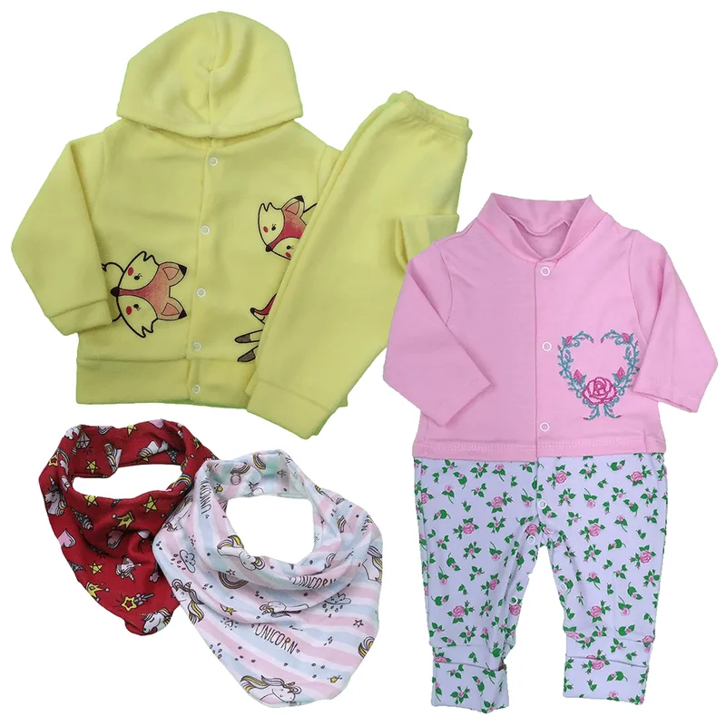 Kit Maternidade Roupa De Bebê 5 Peças Conjunto Soft Macacão