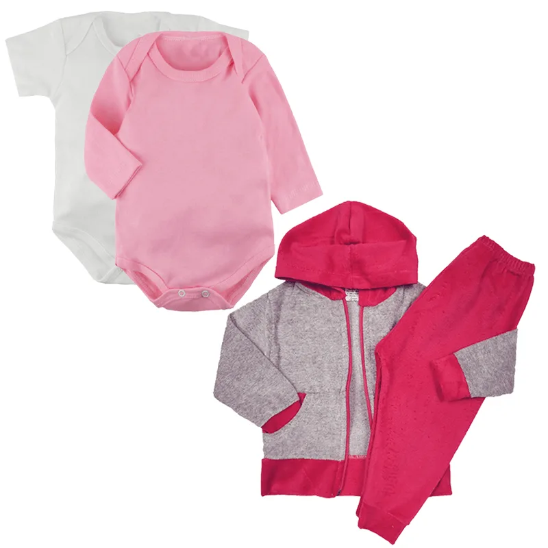 Conjunto E Body Maternidade Kit 4 Pçs Roupa Para Bebê Lindo