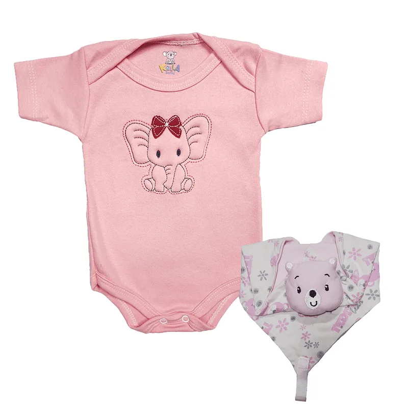 Kit 2pç Roupa De Bebê Masculino Feminino Barato Luxo Bordado