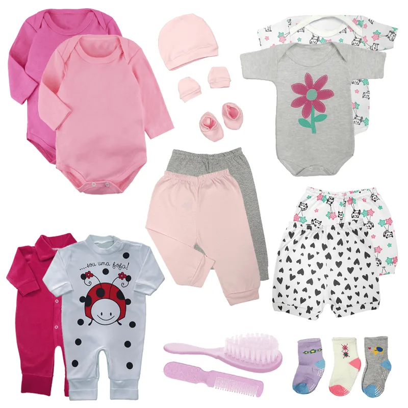 Kit 18pç Roupa De Bebê Masculino Feminino Presente Enxoval