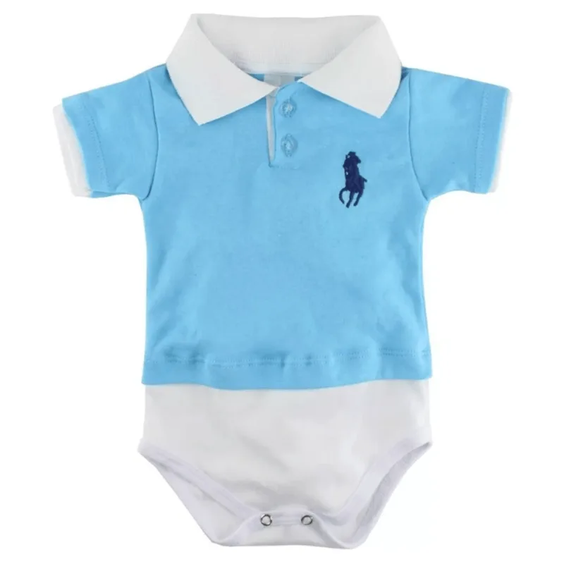 Kit 6 Peças Body Gola Polo e Short Conjunto Soft Infantil