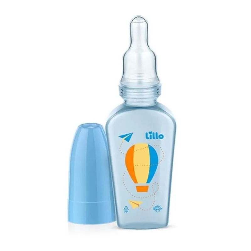 Mamadeira Chuquinha Lillo Com Bico Silicone 50 Ml Azul Rosa
