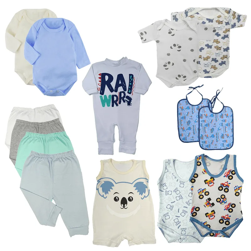 Kit Roupinhas de Bebê 14 Peças Mini Enxoval Verão Fresquinho