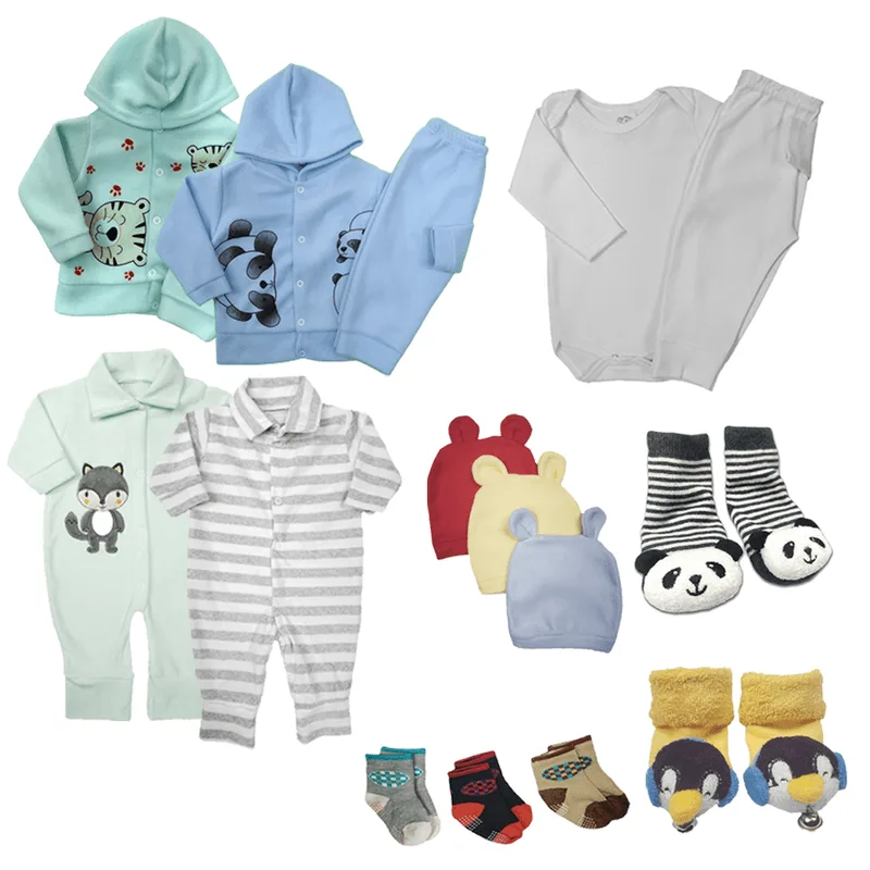Kit Roupinhas de Bebê Conjuntos + Macacão Plush e Acessórios