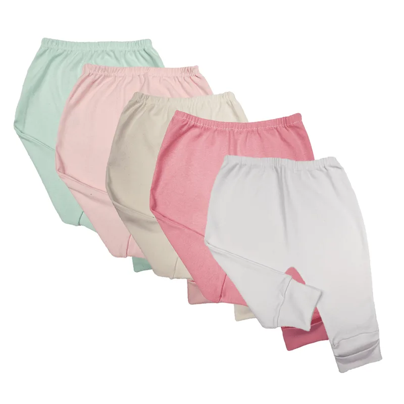 Kit Roupa de Bebê 5 Peças Calça Mijão Suedine Liso Vira Pé