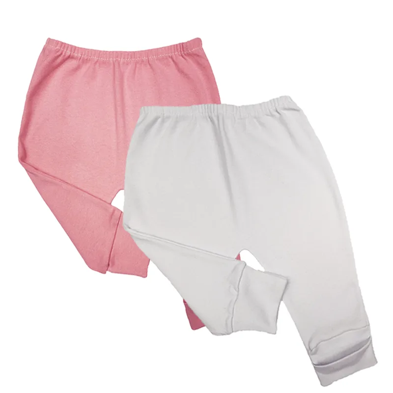 Kit Roupa de Bebê 2 Peças Calça Mijão Suedine Liso Vira Pé