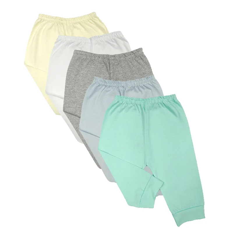 Kit Roupa de Bebê 5 Peças Calça Mijão Liso Malha Pé Aberto
