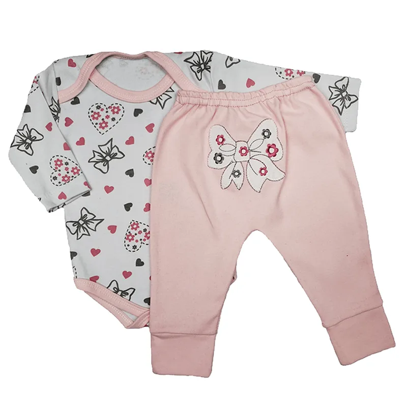 Kit 2 Peças Roupa Bebê Conjunto Body e Mijão Bumbum Bordado