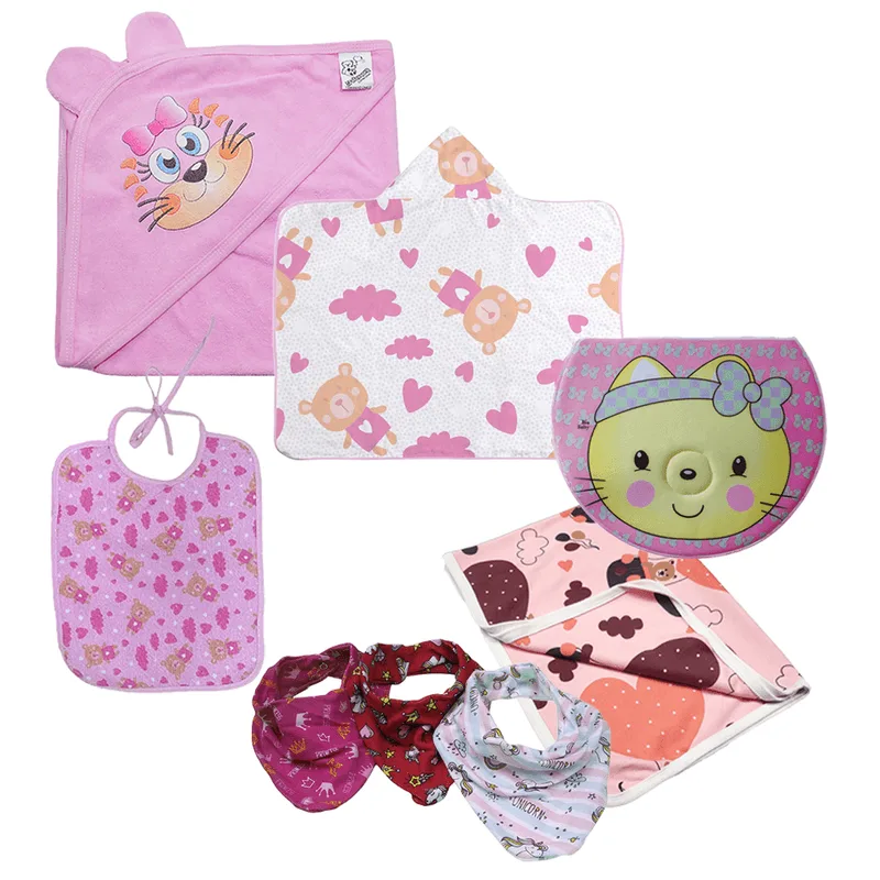 Kit 8pçs Roupa De Bebê Feminino Lindo Toalhas Para Presente