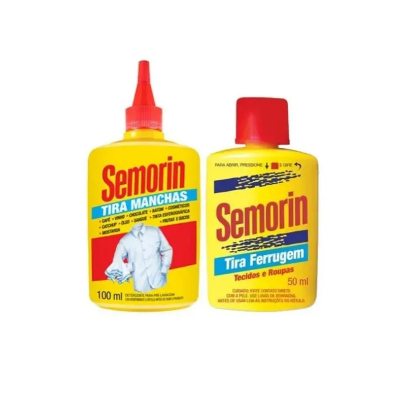 Kit Semorin Líquido Tira Manchas 100ml E Tira Ferragens 50ml