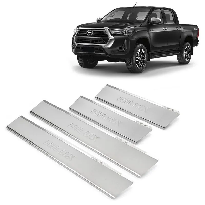 Soleira Aço Inox 4 Porta Brasikar Hilux Cd 16/21