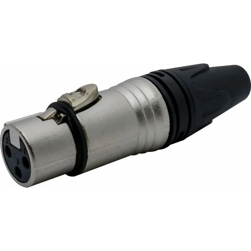 Conector Xlr Fêmea Para 3 Pinos Resistente Csr Tipo Neutrik
