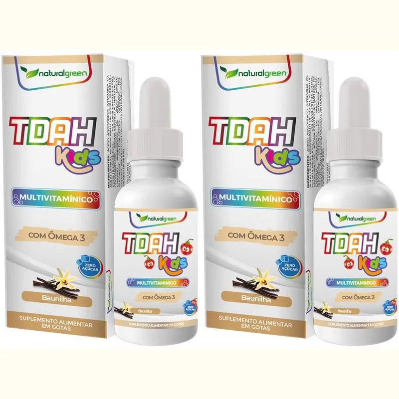2 Tdah Infantil P/concentração c/ Ômega 3 Sabor Baunilha Liq