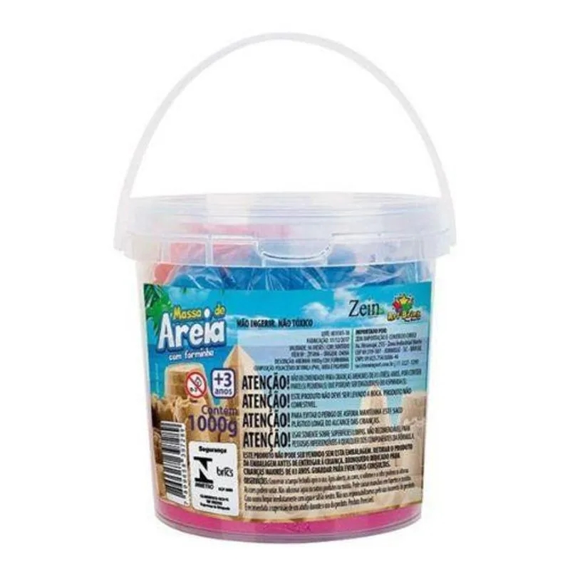 Balde Massinha De Areia Cinética Azul 1kg