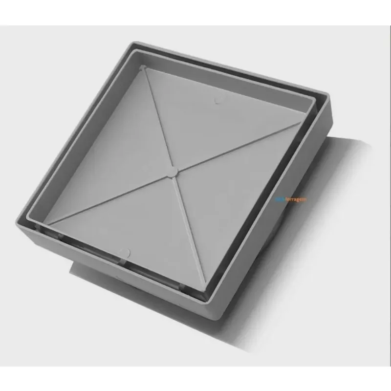 Ralo oculto 15X15 p/ cx 100MM 150MM cinza