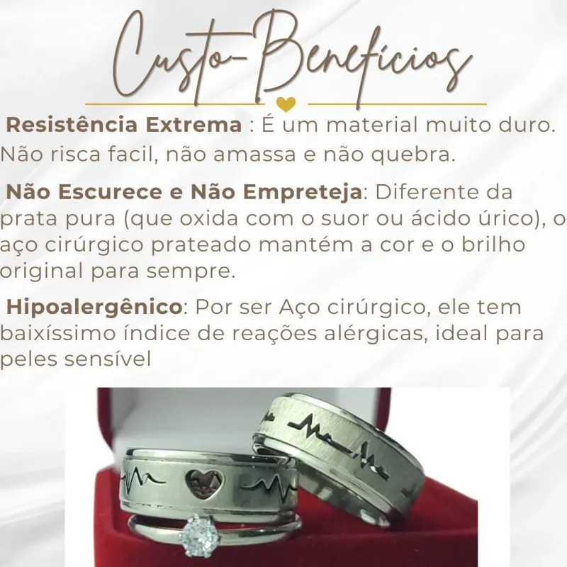 Aço Coração LISA 8MM FEM - Maktu B. Alianca