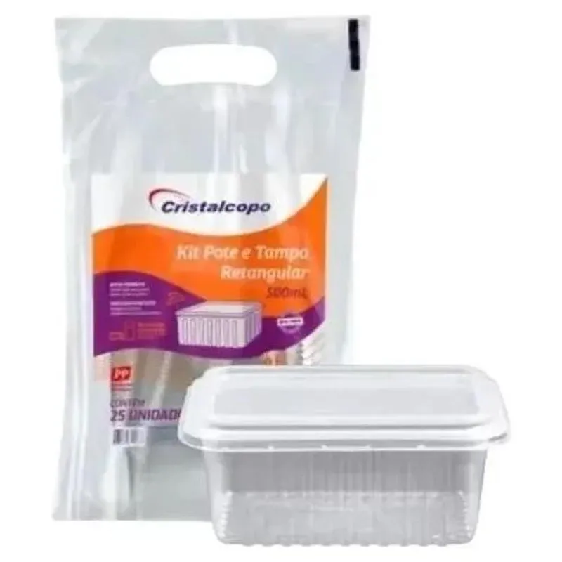 3x Pote Descartável 500ml Freezer Microondas Marmita 25 Unid