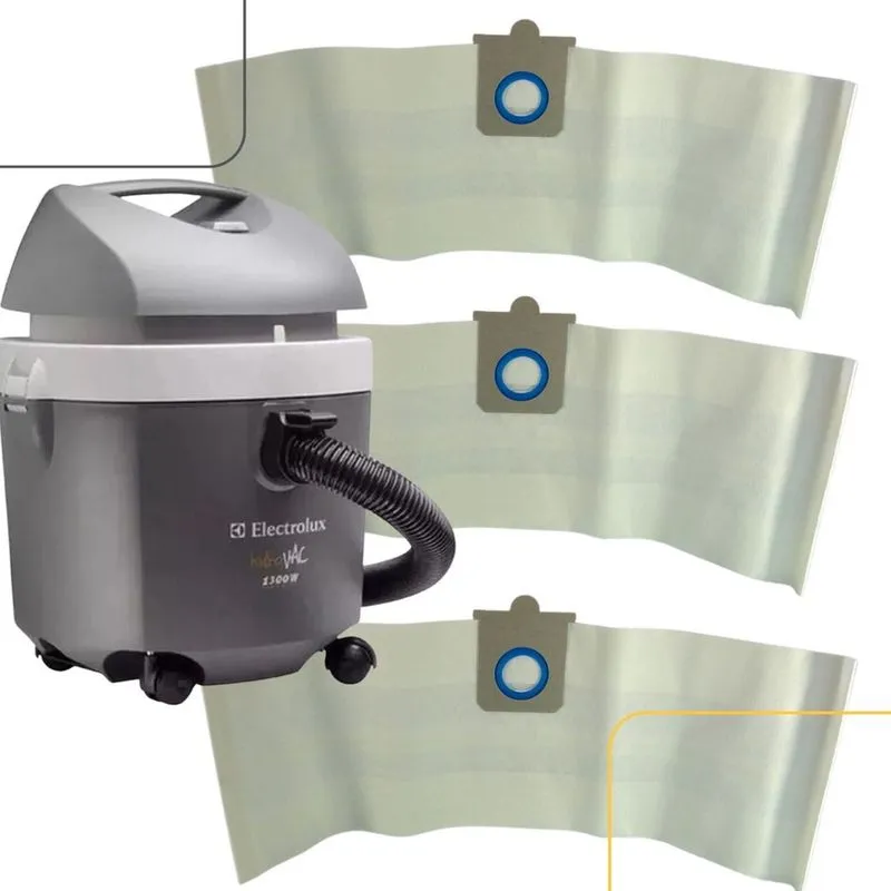 Kit 3 Sacos Para Aspirador De Pó Descartável Electrolux Hidrovac Refil Compatível Eletrolux