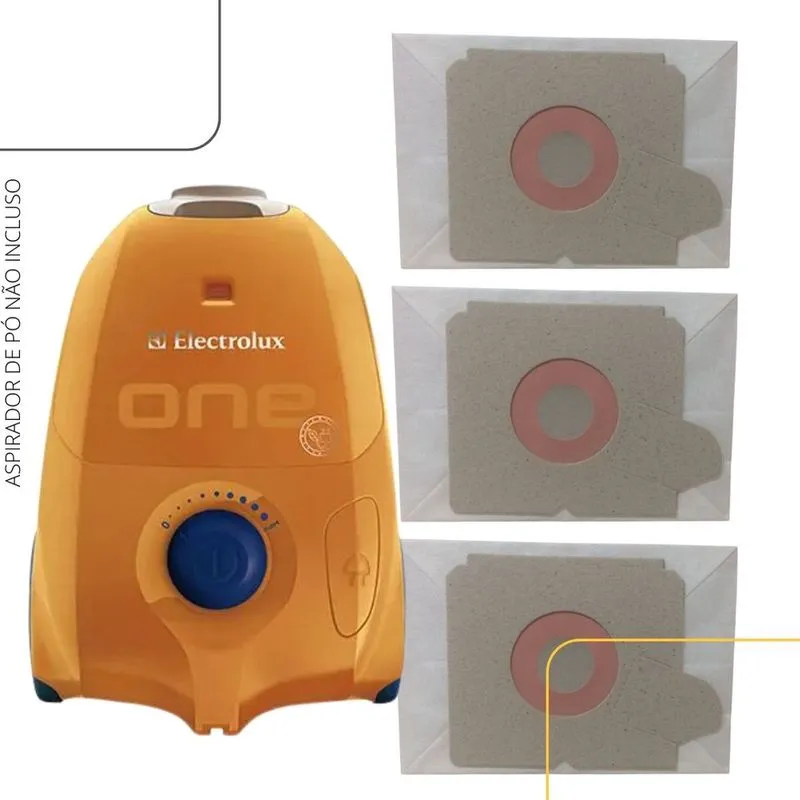 Kit 03 Sacos Para Aspirador De Pó Electrolux Descartável One Maxx Refil Compatível Eletrolux