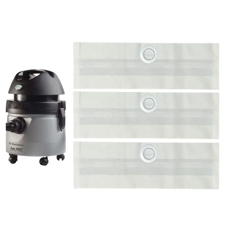 Saco Coletor de Pó p/Aspirador Electrolux A10 Smart A10S - Kit c/03 Refil c/bocal de Encaixe 65mm