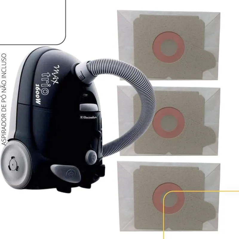 Kit 03 Saco De Aspirador De Pó Electrolux Trio 1600W Refil Compatível Descartável Eletrolux