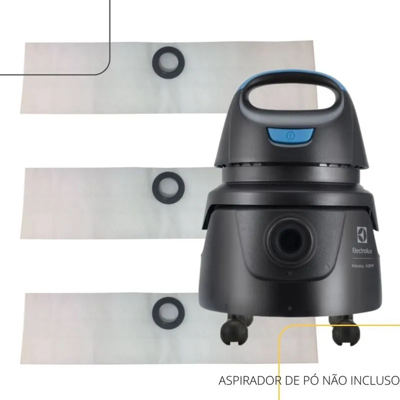 Saco Coletor de Pó p/ Aspirador Electrolux Hidrolux AWD01 Refil Descartável Kit 03 Un