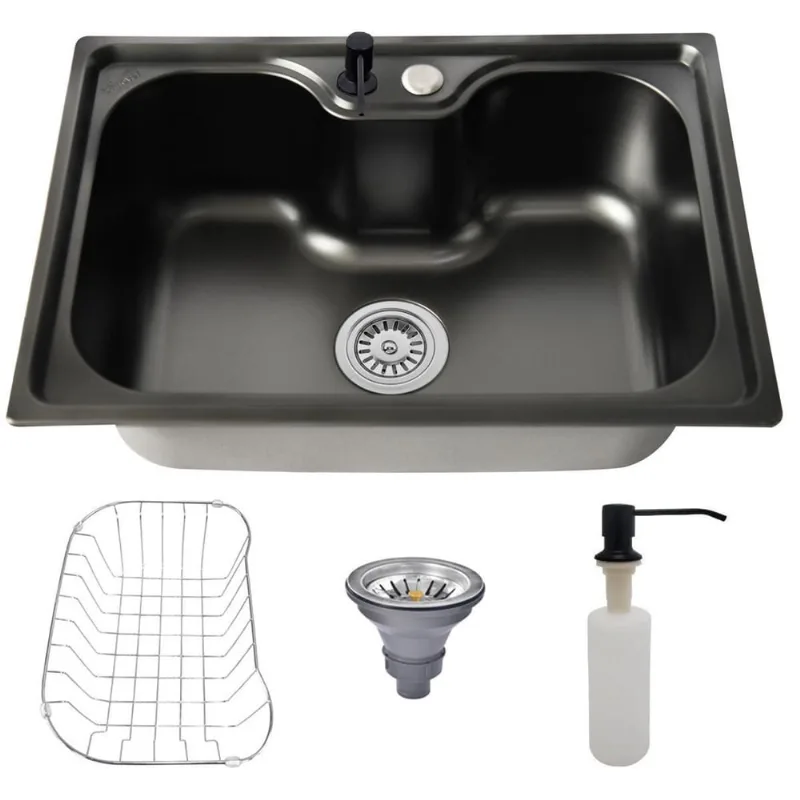 Cuba Cozinha Gourmet Aço Inox Luxo Acessórios 60X42 Preto