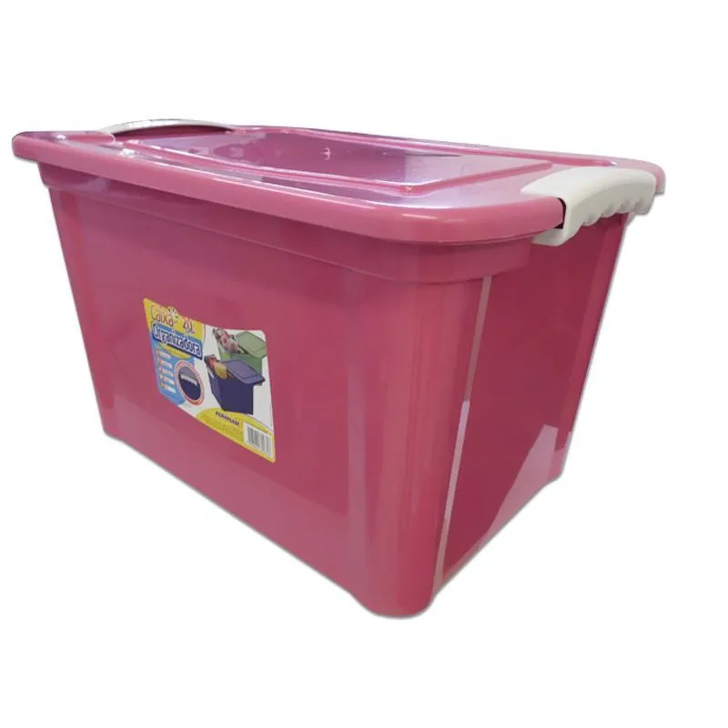 Caixa Organizadora 20 Litros Multiuso Rosa Agraplast 935