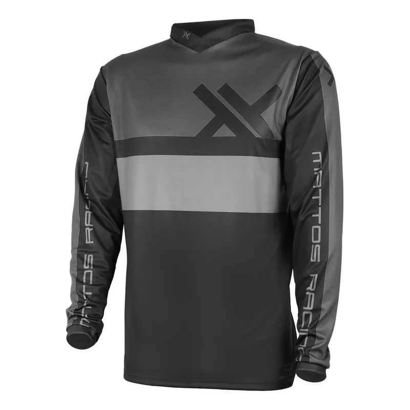 Camisa motocross mattos racing assimilate cinza E preto ggg