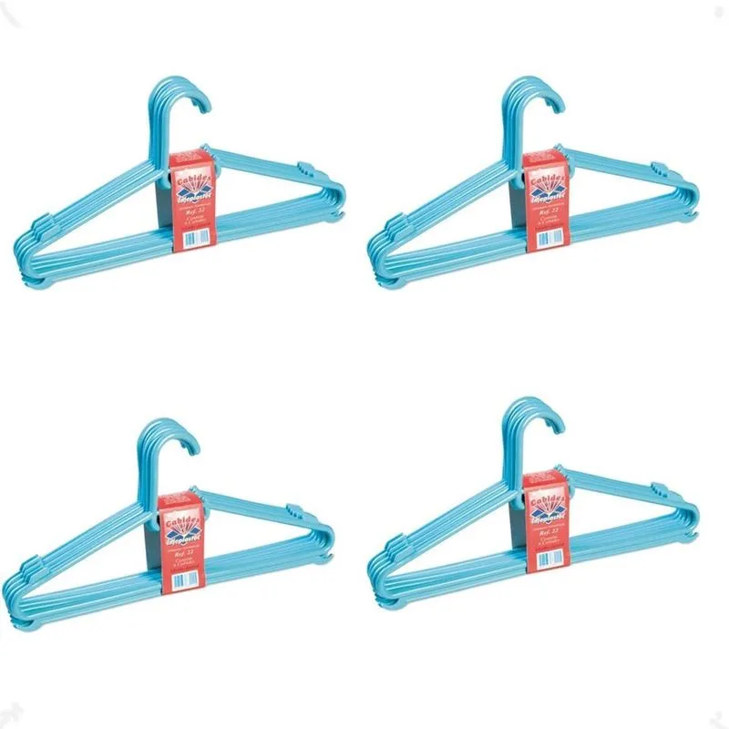 Kit 20 Cabide Infantil Bebe Azul 30X13,5 Reforçado