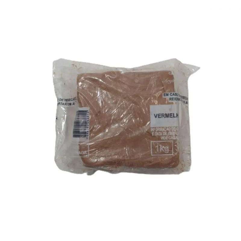 Argila De Modelar Vermelha 1kg
