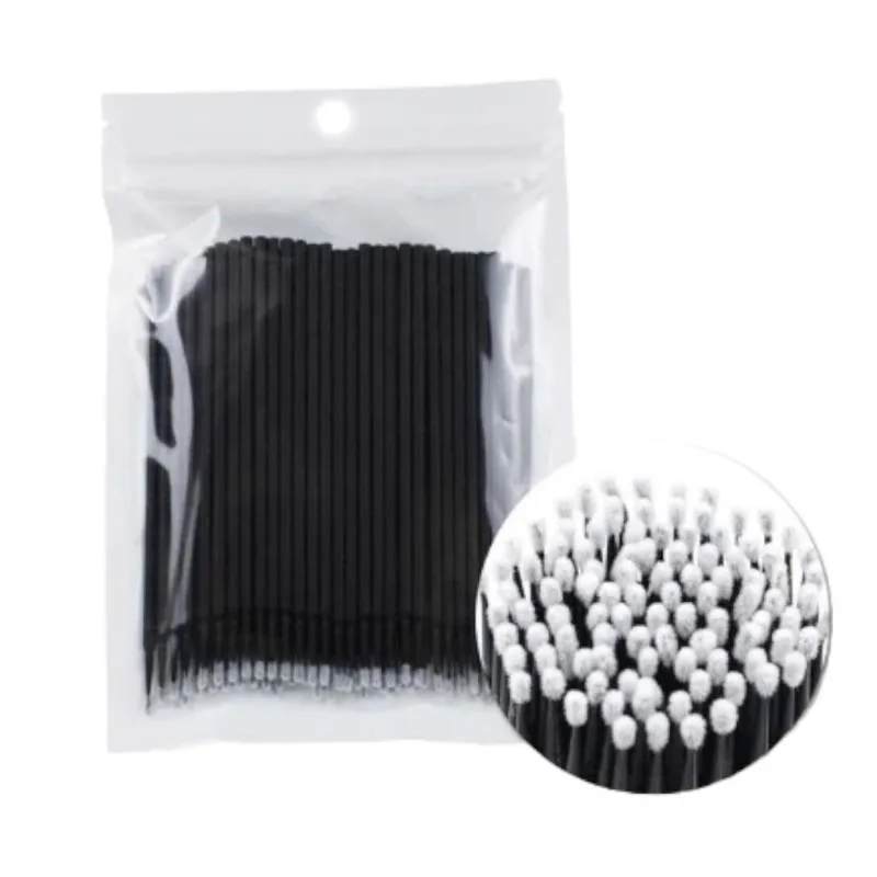 Aplicador Microbrush Bastão Extensão Cílios Maquiagem Preto